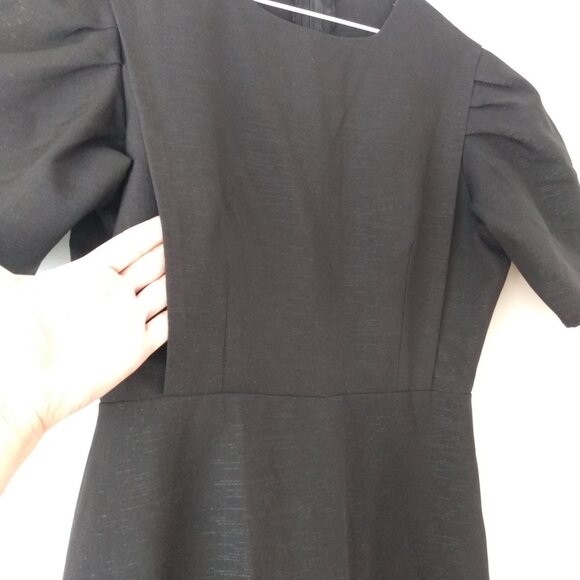 Amish Mennonite Cape Dress 38.5"B 29.5"W Handmade Modest Black Metallic Sparkle - Picture 5 of 10